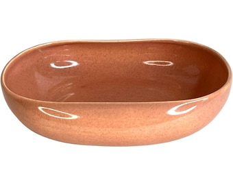 Russel Wright American Modern Coral Serving Bowl Oval Steubenville Pottery VTG