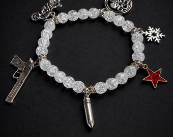 Op Winter Soldier geïnspireerde edelsteenarmband