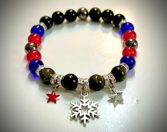 Pulsera de piedras preciosas inspirada en el Capitán América y el Soldado del Invierno