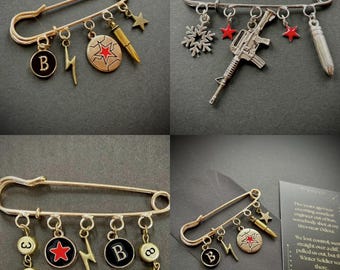 Winter Soldier Inspired Safety Pins