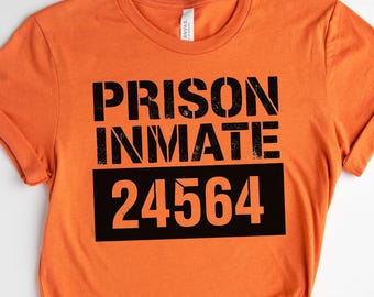 Prisoner Costume Orange Inmate Halloween T-Shirt