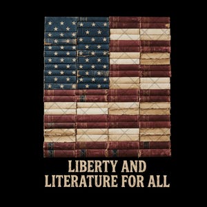 Patriotic Books PNG, American Flag Books Clipart, Liberty Literature Digital Download, Vintage Book Flag Sublimation, Book Lover Gift PNG