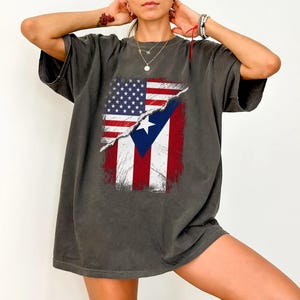 USA and Puerto Rico Flag T-Shirt, Patriotic Graphic Tee, Bold and Comfortable, Unique Flag Design, Unisex Casual Wear