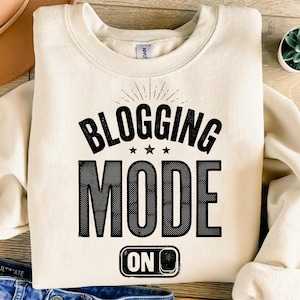 Blogging Mode On PNG, Blogger Gift Idea, Content Creator Sublimation Design, Writer Mode Digital Download, Creative Entrepreneur File, Tech
