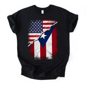 Vintage Puerto Rico Pride Shirt, USA Puerto Rican Flag Tee, Patriotic Graphic T Shirt, Unique National Heritage Apparel