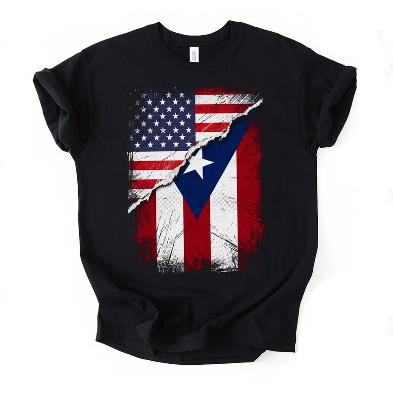 Vintage Puerto Rico Pride Shirt, USA Puerto Rican Flag Tee, Patriotic Graphic T Shirt, Unique National Heritage Apparel
