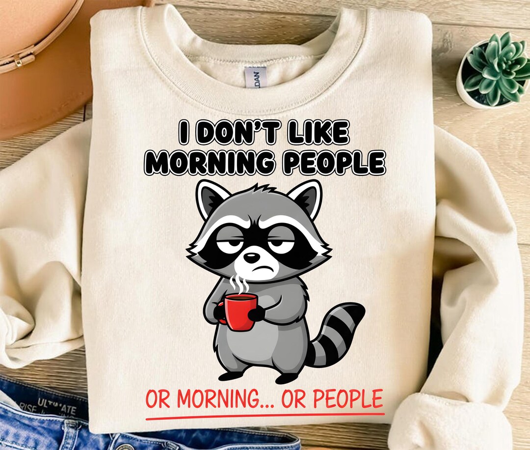 Grumpy Raccoon PNG, Morning People, Funny Raccoon Clipart, Coffee PNG ...