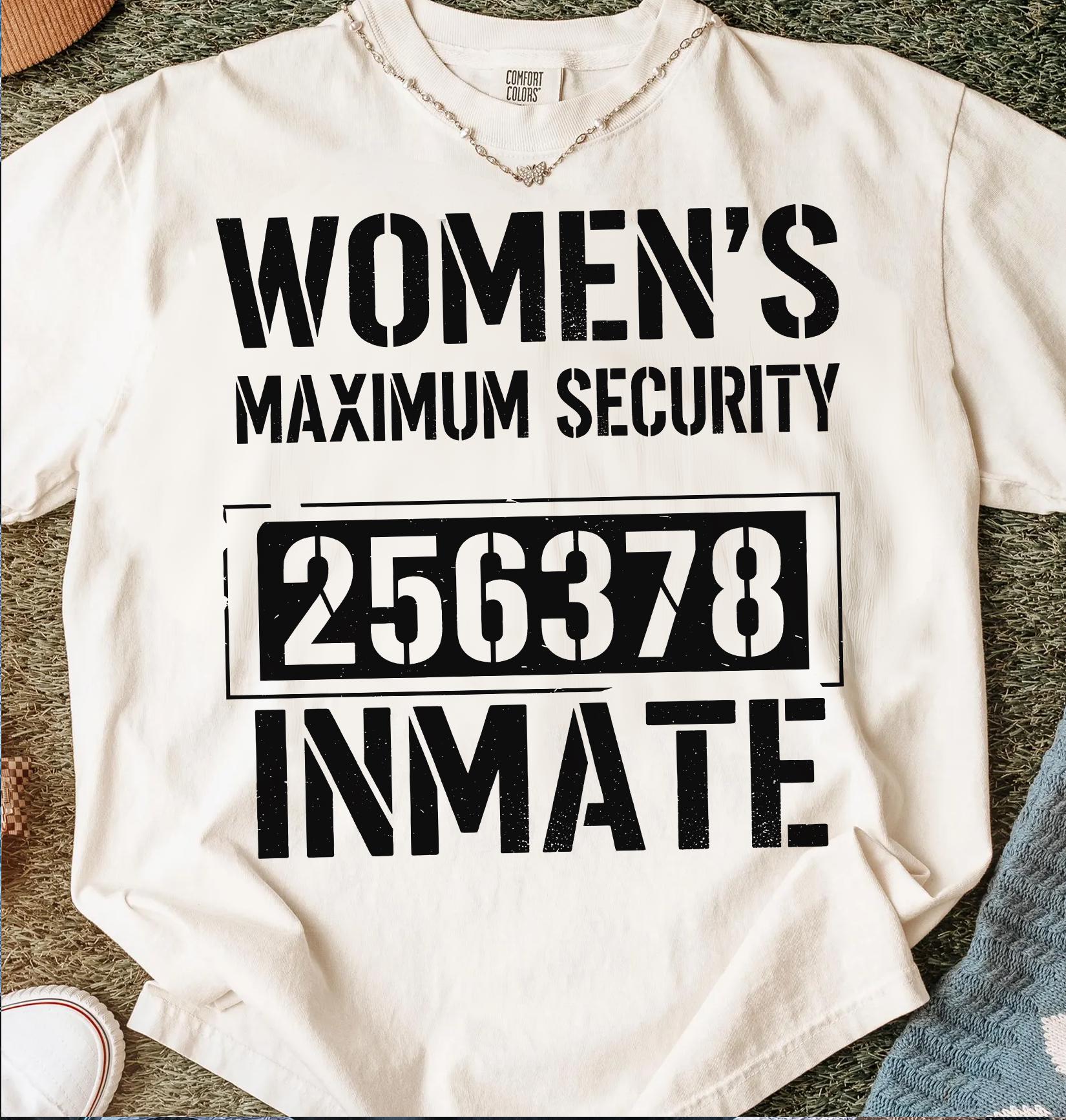 Secure Inmate Sign Womens Maximum Security Inmate PNG, Funny Orange Prisoner Costume ...
