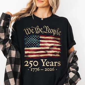 'We The People' Vintage American Flag Sweatshirt, 250 Years Anniversary 1776-2026, Patriotic Distressed Flag Design, Unisex Long Sleeve