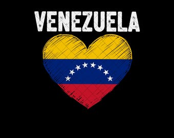 Venezuela Flag Heart PNG Digital Download Venezuelan Pride Sublimation Design Country Heritage Clipart for DIY Crafts