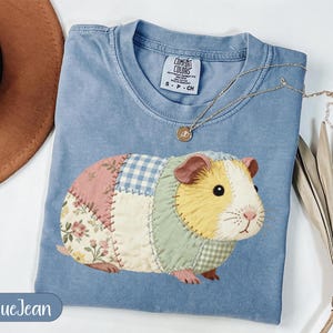 Guinea Pig Patchwork PNG, Quilted Pet Clipart, Cute Animal Sublimation, Floral Gingham Digital Download, Farmhouse Country PNG