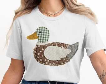 Patchwork Sitting Mallard Duck PNG Digital Download | Bird Hunting Graphic Rustic Nature Sublimation File For Outdoorsman Crafts