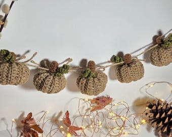 Rustic Mini Pumpkin Garland: Adjustable Fall Decor, 51 Inch