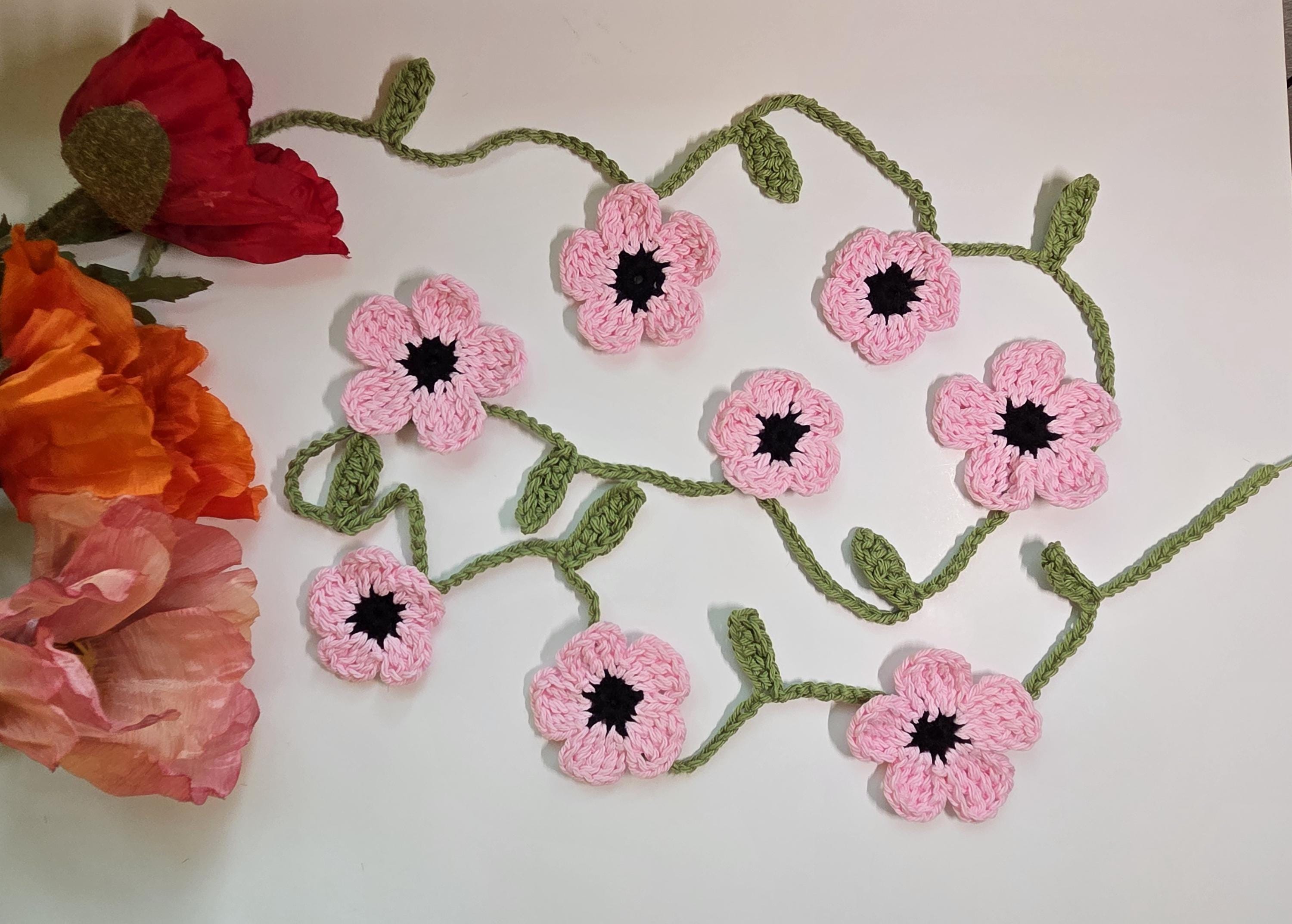 Crochet Cherry Blossom Garland - Etsy
