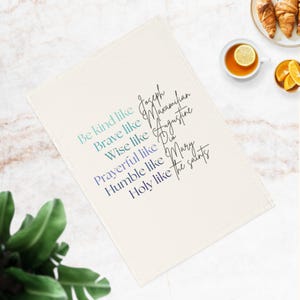 Inspirational Organic Cotton Tea Towel: Faith-Based Kitchen Decor