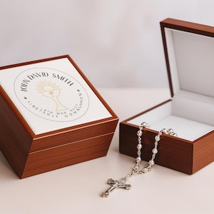 Personalized Rosary Box: First Communion Catholic Keepsake