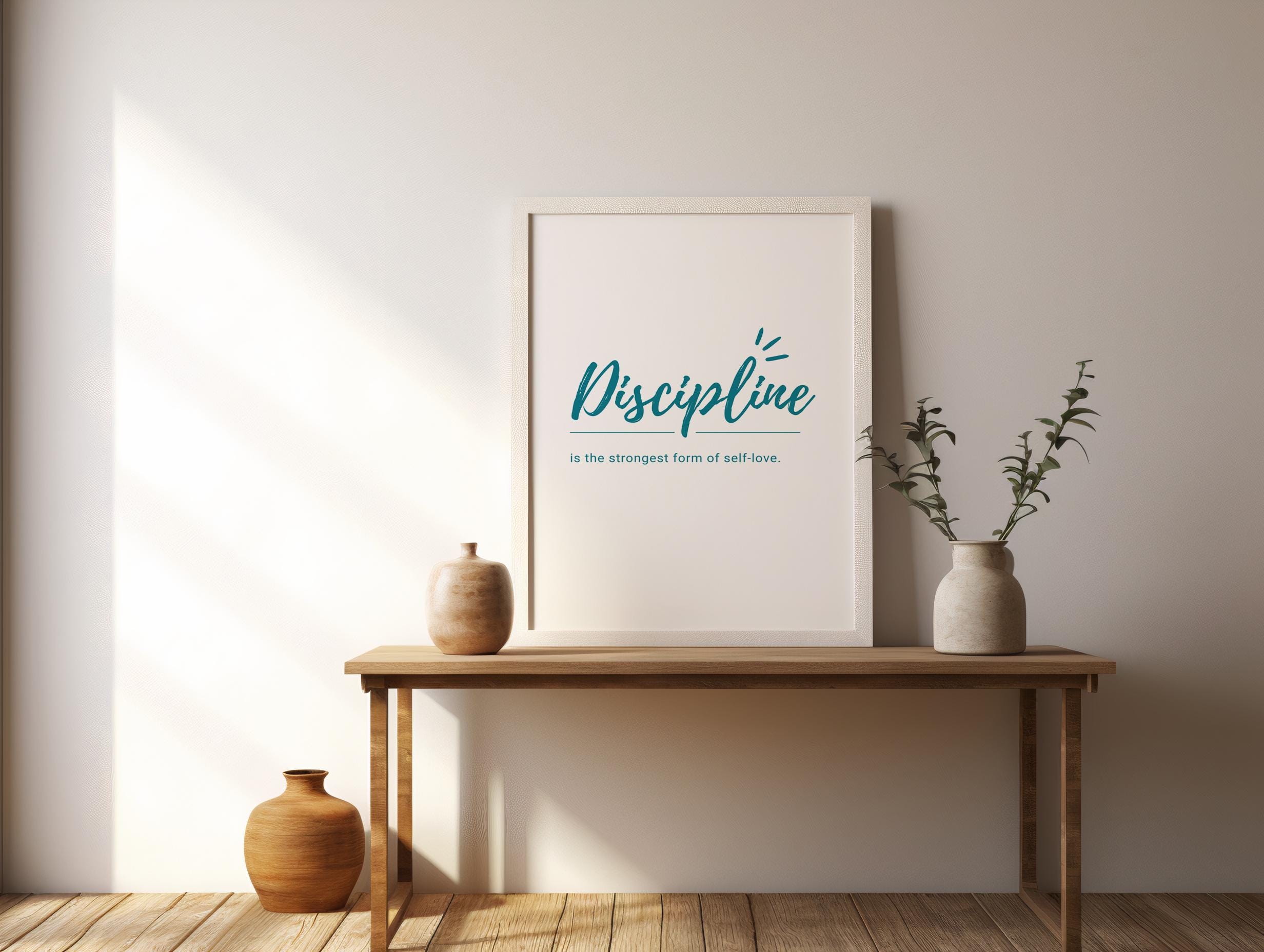 Discipline Poster – Self-love Quote – Motivational Poster in 6 Colors ...