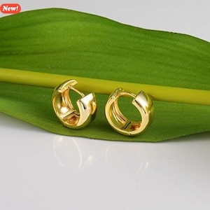Chunky Hoop Earrings | Small Gold Hoops | Huggie Earrings | Thick Sterling Silver Hoops | Minimalist Jewelry | Gift for Her