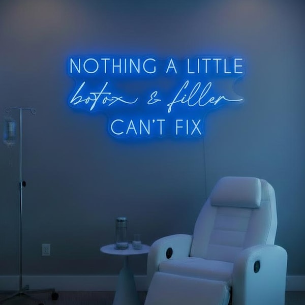 Nothing a Little Botox and Filler Can’t Fix LED Neon Sign | Botox Lip Filler Med Spa Decor | Aesthetic Clinic Decor | Beauty Bar Sign