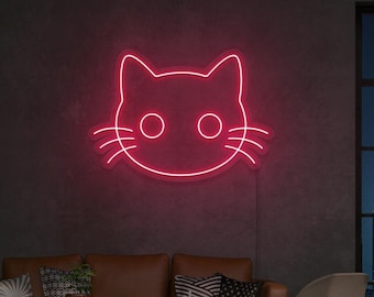 Cute Kitty LED Neon Sign | Cat Lover Neon Light | Cat Decor | Cute Pet Neon Sign | Cat Mom | Kitten Decor | Cat Bedroom Decor