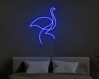 Big Bird LED Neon Sign | Ostrich Wall Art | Bird, Safari, Animal, Wildlife Decor | Gift for Bird Lover | Nursery Decor