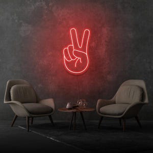 Enseigne Néon LED Main Peace