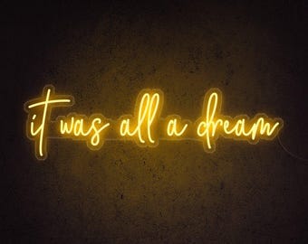 Letrero de neón LED "Todo fue un sueño": Decoración de pared para dormitorio