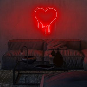 Dripping Heart Enseigne Néon Led