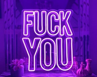 F**K You LED Neon Sign | Edgy, Rebellious, Fun Neon Sign | Neon Sign for Bar, Lounge, Bedroom