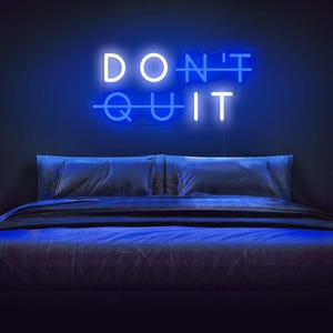 Don&#39;t Quit Do It LED Neon Sign | Motivational Neon Sign | Home Gym Light Up Sign | Inspirational Quotes Neon Sign | Fitness Wall Art Decor