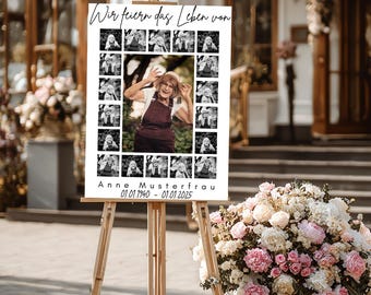 Spersonalizowany plakat z kolażem zdjęć w formacie A2 – uchwyć wspomnienia w stylu – kolaż urodzinowy