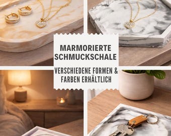 Handmade marbled jewelry dish | Ring holder & jewelry tray | Minimalist decorative tray for jewelry | Gift for women | Marble