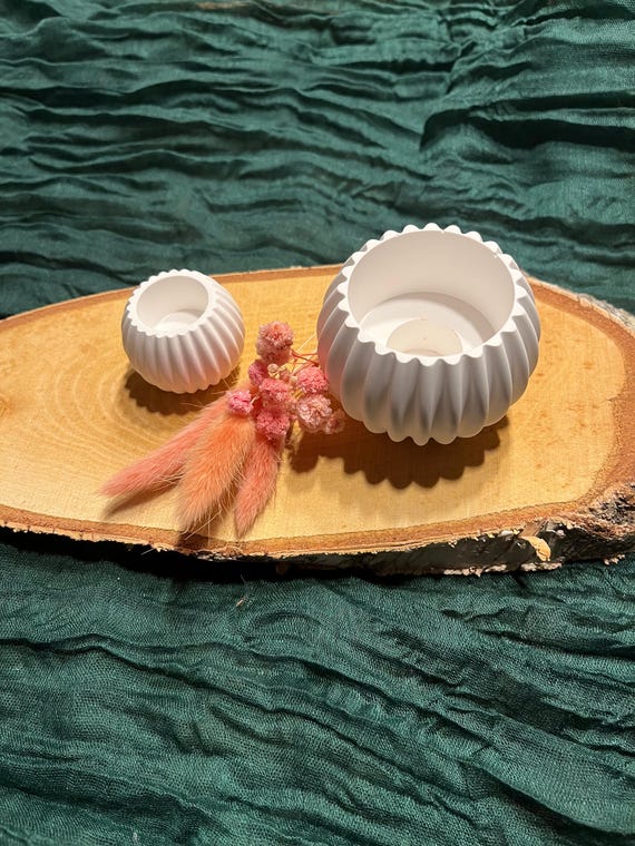 Skandinavische Kerzenständer aus Keramik Handmade Candle Holder Set Minimalistische Deko Landhausstil Natürliche Deko & Geschenkidee