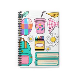 Cute & Colorful Spiral Notebook - Perfect for Students, Teachers, Stationery Lovers, Gift for Back to School, Journaling
