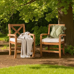 Crosswinds Patio Chairs with Cushions – Set of 2 Outdoor Garden Armchairs