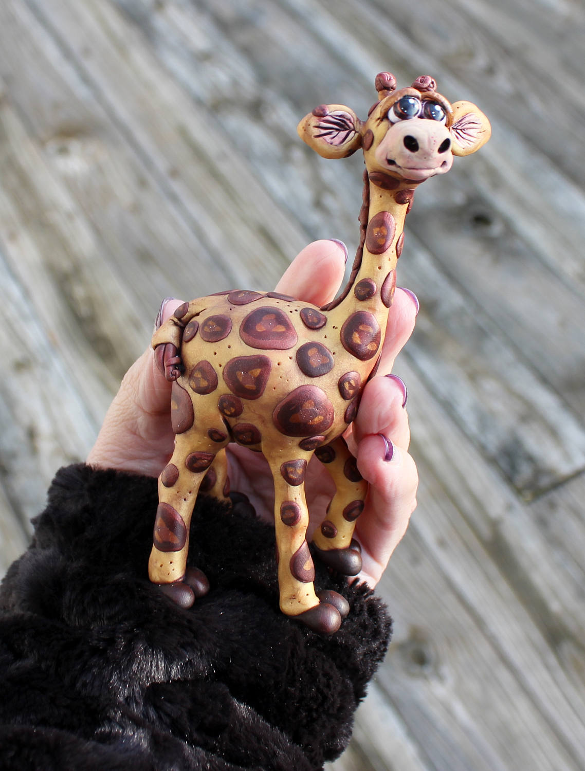 Giraffe Polymer Clay Animal Sculpture Etsy
