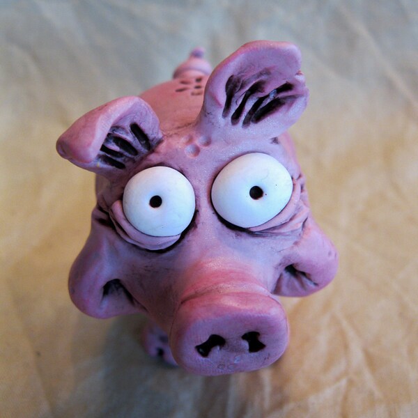 Pig Polymer Clay Sculpture