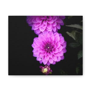 Purple Floral Canvas Art Print: Botanical Wall Decor