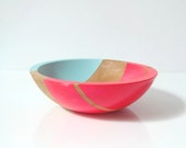 Modern Neon Hardwood 7" Bowl, Pink