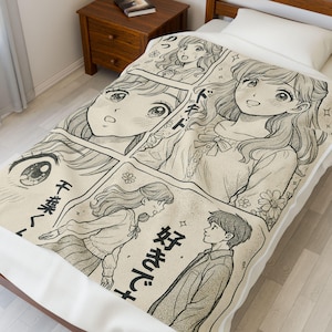Anime-deken – Anime-deken, Otaku-kamerdecor, kawaii-fleecedeken, cadeau voor anime-fans