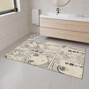 Anime Rug, Anime Area Rug, Otaku Room Decor, Kawaii Floor Mat, Gift for Anime Fans