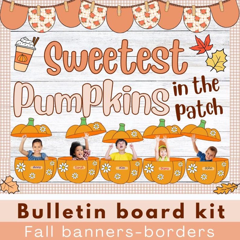 Pumpkin Patch Bulletin Board Kit | Fall Thanksgiving Classroom ...