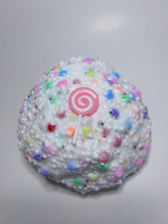 Candy Crunch Floam Slime – White Foam Bead Slime With Rainbow