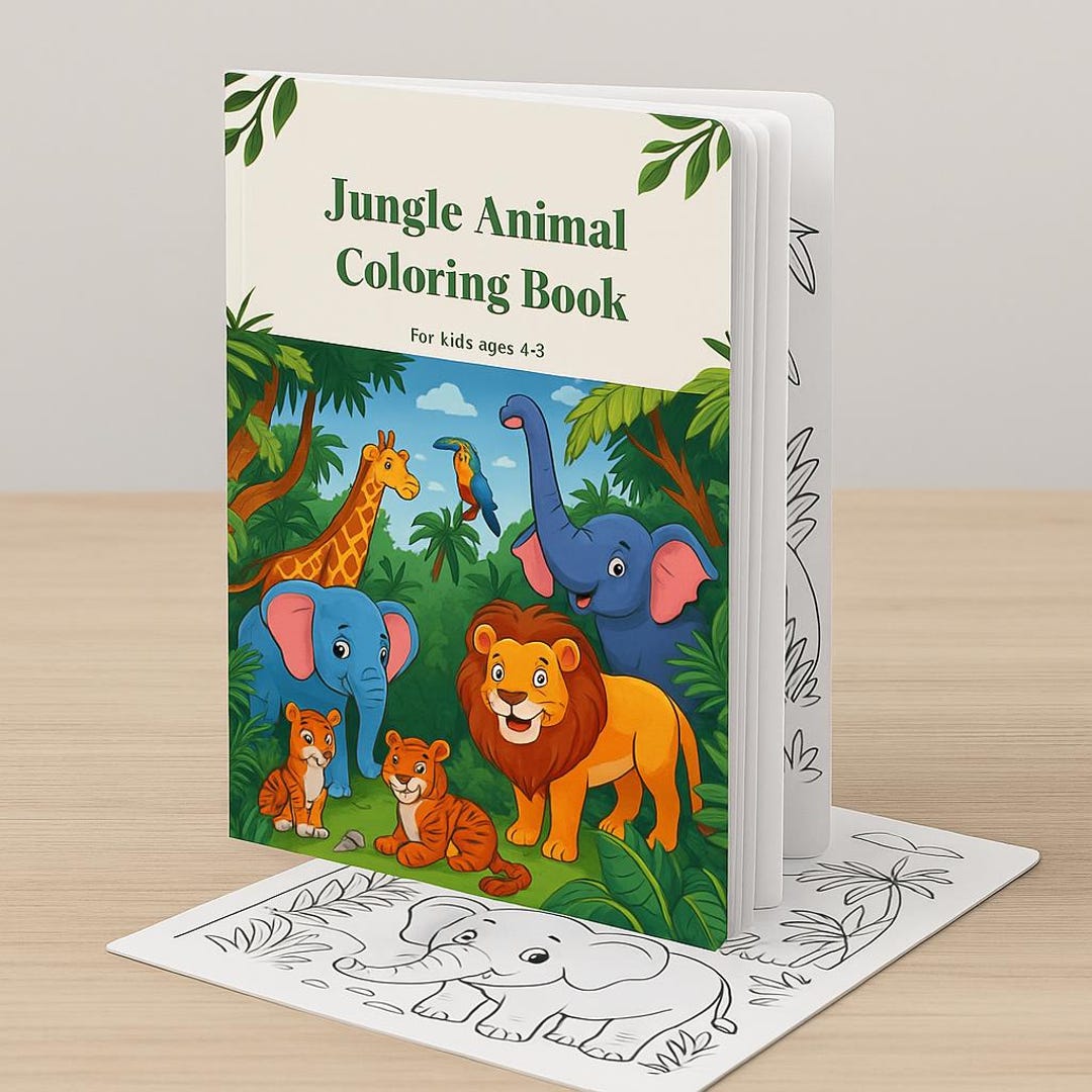 Jungle Coloring Book – 17 Fun Printable Pages for Children (ages 3–6 ...