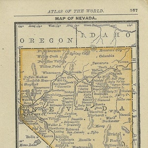 Antike Nevada Mini-Karte 1887