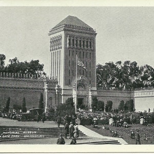 Cartolina d&#39;epoca degli anni &#39;40 della California Golden Gate Park San Francisco Memorial Museum