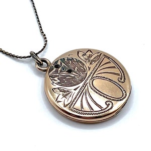 Antique Art Nouveau Edwardian Locket Pendant Necklace