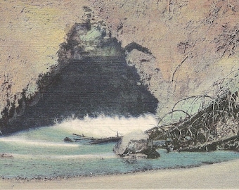 Vintage 1930s Yellowstone Park Postcard Dragons Mouth Spring