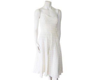 Vintage 1950s Cotton Lace Fit and Flare Sundress