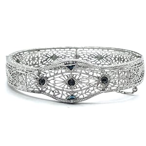 Vintage 1920s Art Deco Filigree Bangle Bracelet